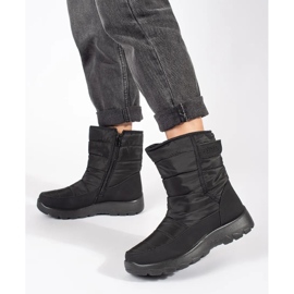 Botas de nieve de mujer con aislamiento negro. 4
