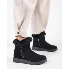 Botas de mujer cómodas, aislantes y con pelo en color negro. 1