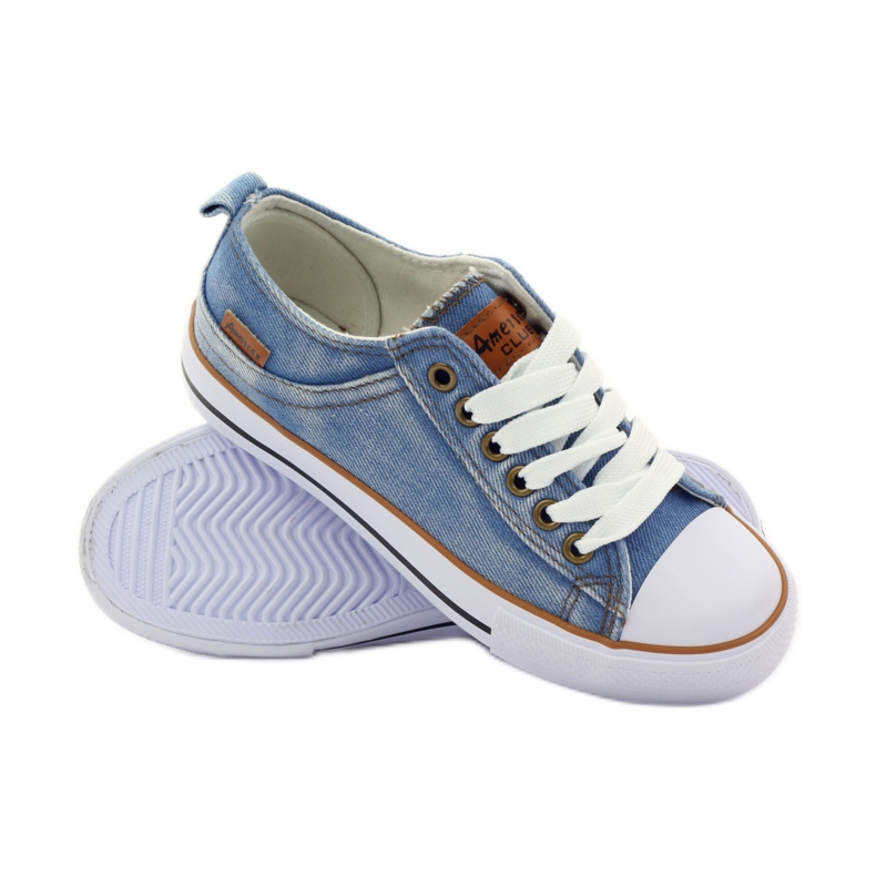 American Club zapatillas vaqueras americanas azul marrón 3