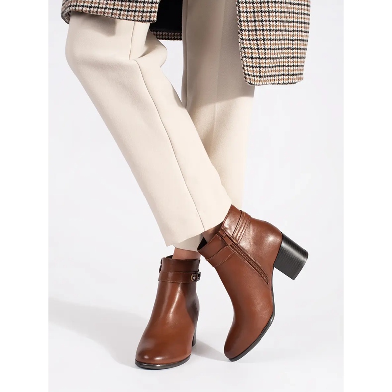 Botines de mujer de piel marrón de Sergio Leone 1