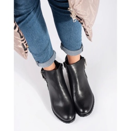 Botas Chelsea de mujer negras con tacón plano negro 3