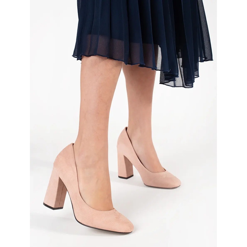 Seastar Bombas de gamuza beige en un poste alto 2 Seastar Bombas de gamuza beige en un poste alto 2