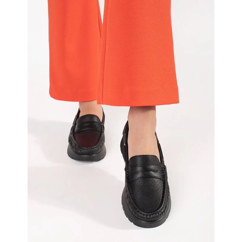 Goodin Elegantes mocasines de mujer negra negro 2