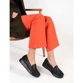Goodin Elegantes mocasines de mujer negra negro 3