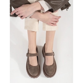 Goodin Zapatos beige en la plataforma de gamuza 4