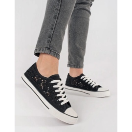 Zapatillas de zapatillas negras atadas negro 1
