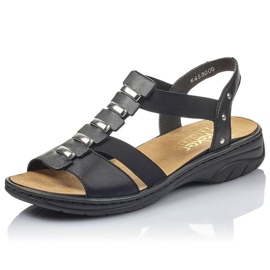 Sandalias romanas de piel negra Rieker W 64580 negro 9