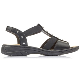 Sandalias romanas de piel negra Rieker W 64580 negro 10