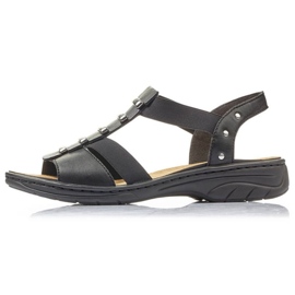 Sandalias romanas de piel negra Rieker W 64580 negro 12