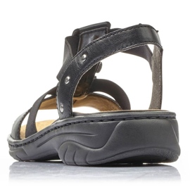 Sandalias romanas de piel negra Rieker W 64580 negro 13
