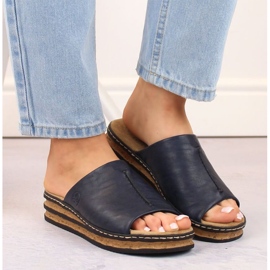 Cómodas chanclas Rieker W RKR670, azul marino 2