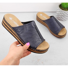 Cómodas chanclas Rieker W RKR670, azul marino 4