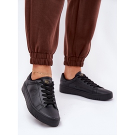 Zapatillas de deporte de mujer baja con cuero eco big star nn274576 negro 2