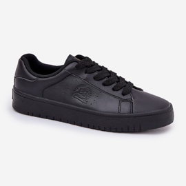 Zapatillas de deporte de mujer baja con cuero eco big star nn274576 negro 4