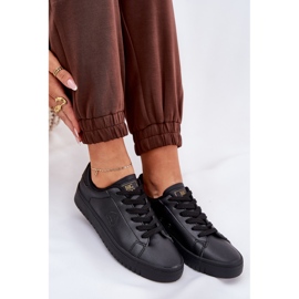 Zapatillas de deporte de mujer baja con cuero eco big star nn274576 negro 7