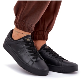Zapatillas de deporte de mujer baja con cuero eco big star nn274576 negro 8