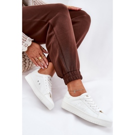 Zapatillas de deporte para mujeres bajas con cuero ecológico Big Star nn274577 White blanco 7