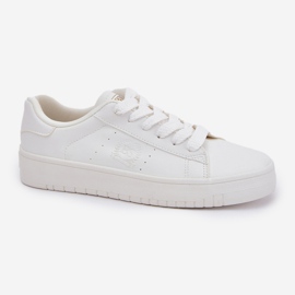 Zapatillas de deporte para mujeres bajas con cuero ecológico Big Star nn274577 White blanco 4