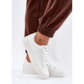 Zapatillas de deporte para mujeres bajas con cuero ecológico Big Star nn274577 White blanco 5