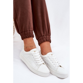 Zapatillas de deporte para mujeres bajas con cuero ecológico Big Star nn274577 White blanco 8