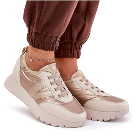 Vinceza Zapatos deportivos femeninos en la plataforma Vincez 58510 Zlotys dorado 9