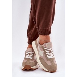Zapatos deportivos de gamuza para mujeres en el Vinceza 66720 beige 3
