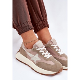 Zapatos deportivos de gamuza para mujeres en el Vinceza 66720 beige 9