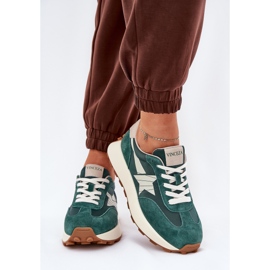 Zapatos deportivos de gamuza para mujeres en la plataforma Vinceza 66720 verde 3