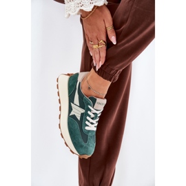 Zapatos deportivos de gamuza para mujeres en la plataforma Vinceza 66720 verde 5