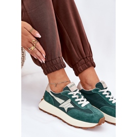 Zapatos deportivos de gamuza para mujeres en la plataforma Vinceza 66720 verde 7