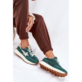Zapatos deportivos de gamuza para mujeres en la plataforma Vinceza 66720 verde 8