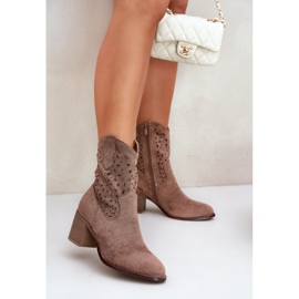 Botas de Openwork Tisos altos de mujer S.Barski Hy51-125 Brown marrón 2