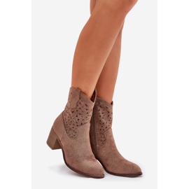 Botas de Openwork Tisos altos de mujer S.Barski Hy51-125 Brown marrón 1