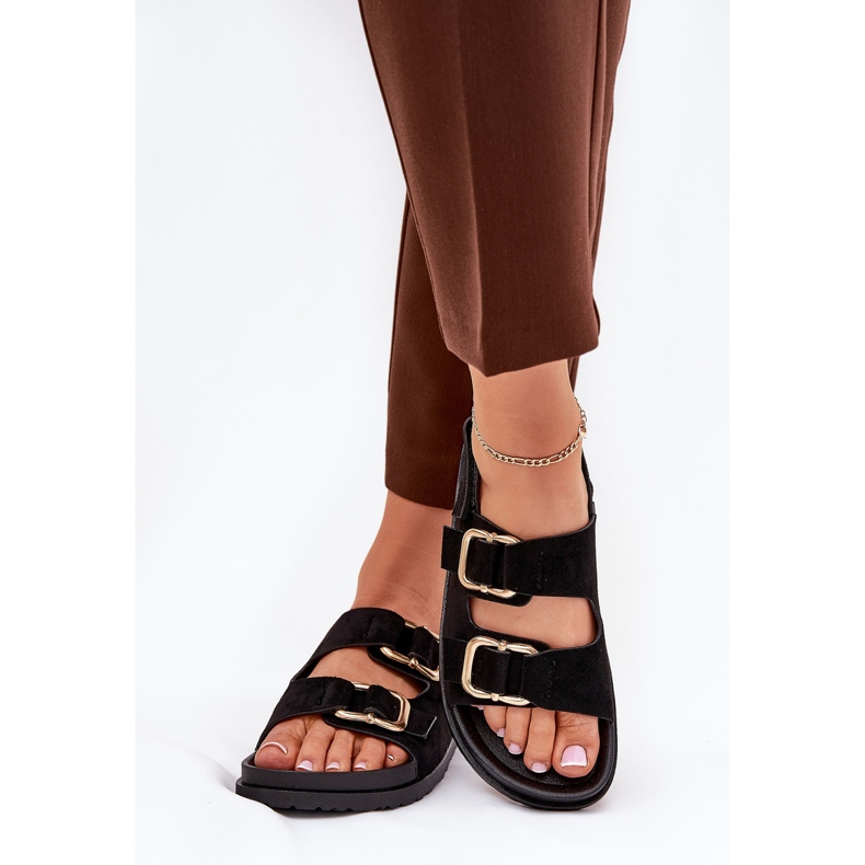 Sandalias para mujeres con abrazaderas negras negro 2 Sandalias para mujeres con abrazaderas negras negro 2