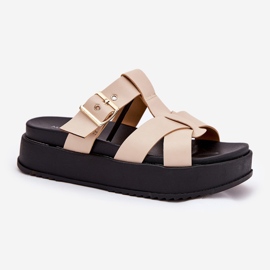 Flip Flip Flip Flip en la plataforma con rayas y abrazadera beige 4