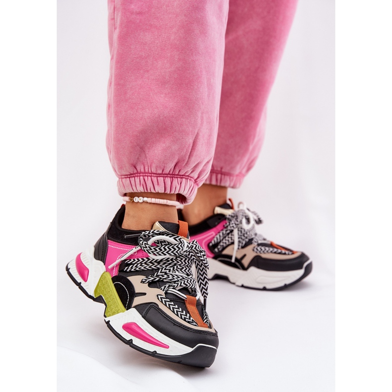 Zapatillas deportivas para mujeres con zapatillas con doble cordón negro 2