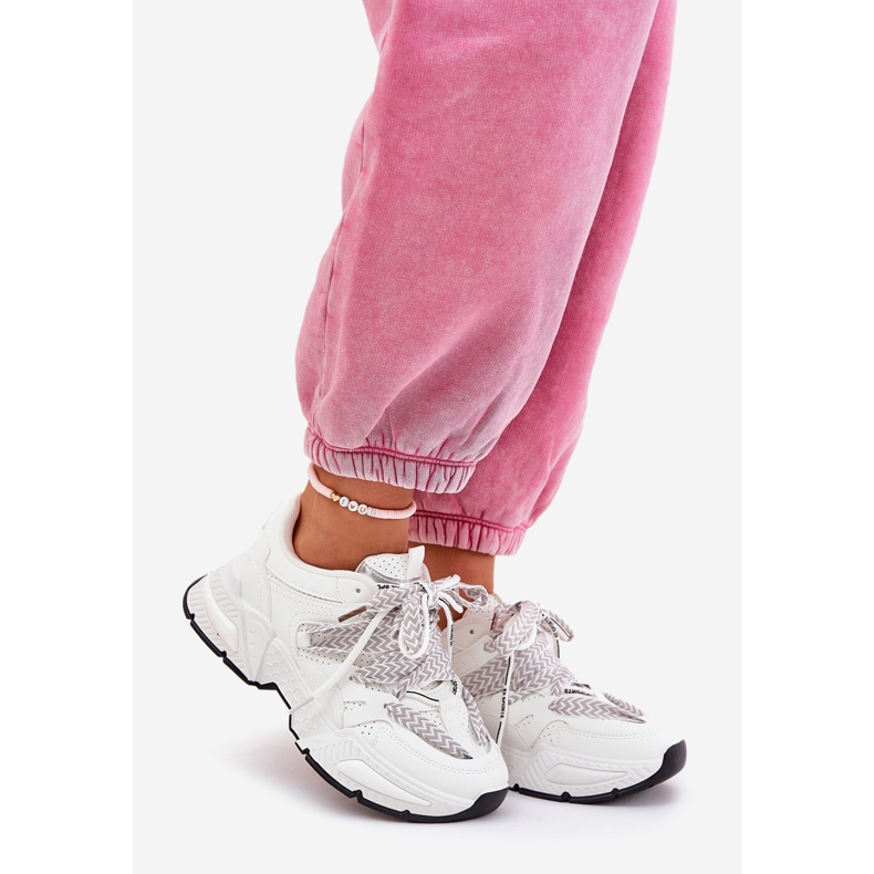Zapatillas deportivas para mujeres con zapatillas con doble cordón blanco 1