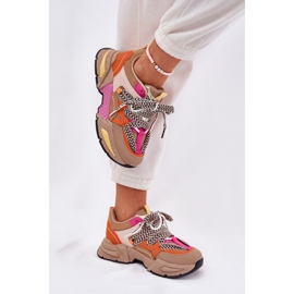 Zapatillas deportivas para mujeres con zapatillas de cordón doble caqui beige 9