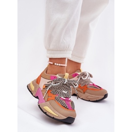 Zapatillas deportivas para mujeres con zapatillas de cordón doble caqui beige 6