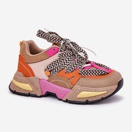Zapatillas deportivas para mujeres con zapatillas de cordón doble caqui beige 8
