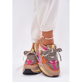 Zapatillas deportivas para mujeres con zapatillas de cordón doble caqui beige 7