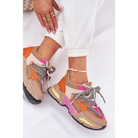 Zapatillas deportivas para mujeres con zapatillas de cordón doble caqui beige 11