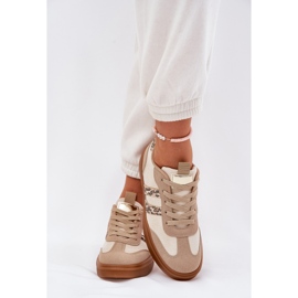 Zapatillas de deporte femeninas con beige de leopardo de gamuza ecológica 3