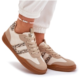 Zapatillas de deporte femeninas con beige de leopardo de gamuza ecológica 10