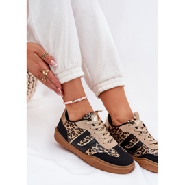 Zapatillas de deporte femeninas con leopardo de cuero ecológico negro 7