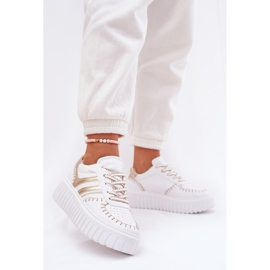 Zapatillas para mujeres en la plataforma de oro dorado 4