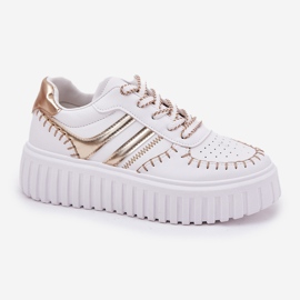Zapatillas para mujeres en la plataforma de oro dorado 6