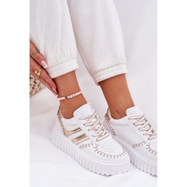 Zapatillas para mujeres en la plataforma de oro dorado 10