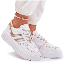 Zapatillas para mujeres en la plataforma de oro dorado 12