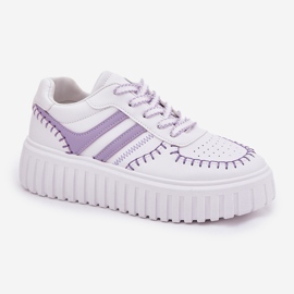Zapatillas con plataforma para mujer, color morado violeta 4
